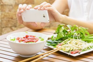 taking pictures of food