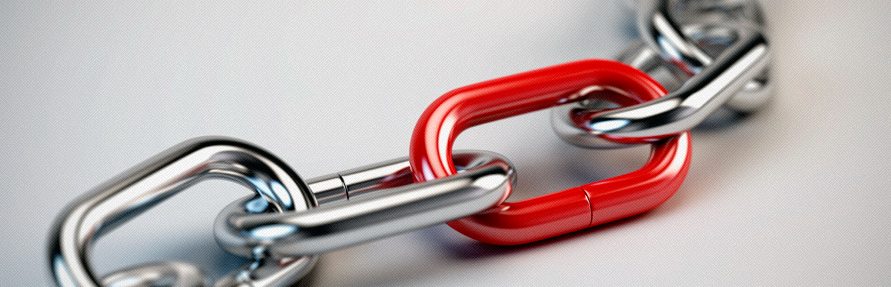 red and silver chain links