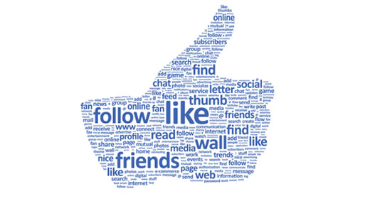 facebook thumb up word cloud