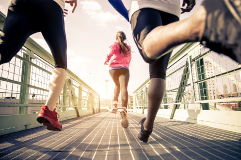Three People Jogging