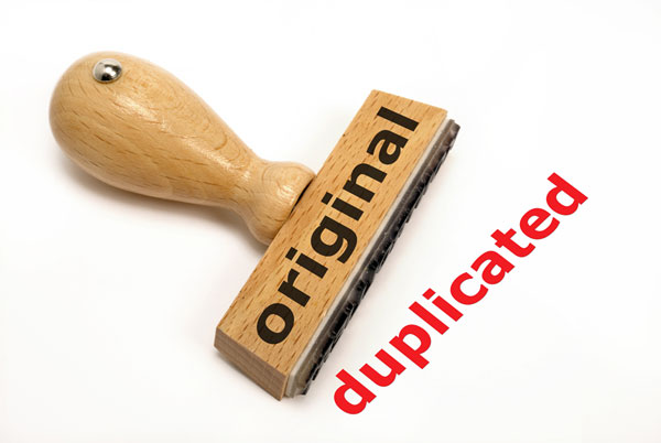 duplicate content stamp