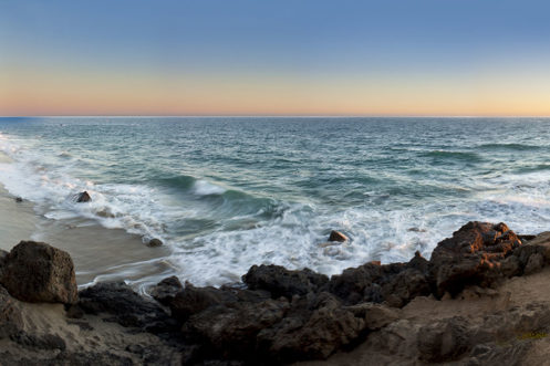 sea side location at sunset