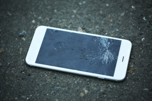 Broken Iphone on street