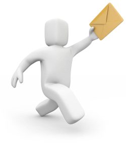 email marketing handing mail guy