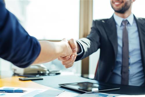 business handshake in the office