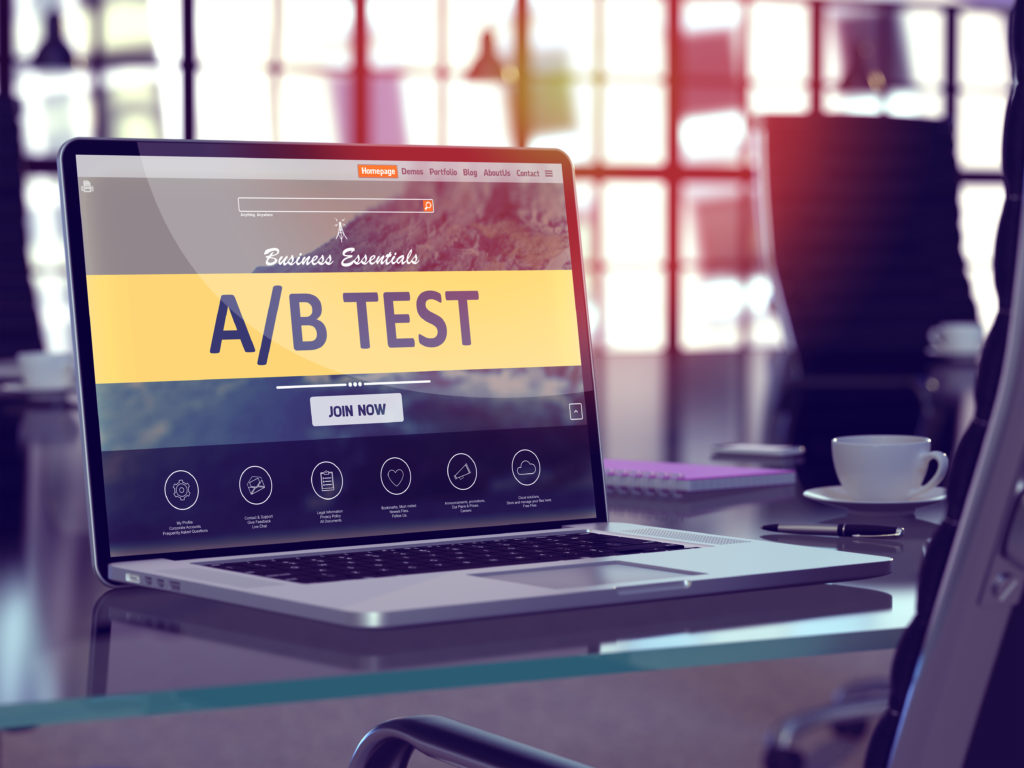 Image of computer AB Test opt-in screen