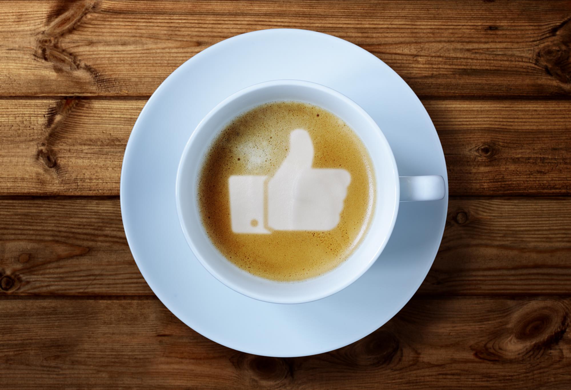 Facebook Marketing Thumbs Up Coffee