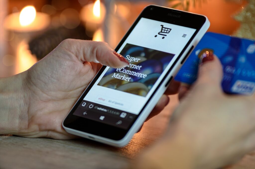 user shopping on mobile site