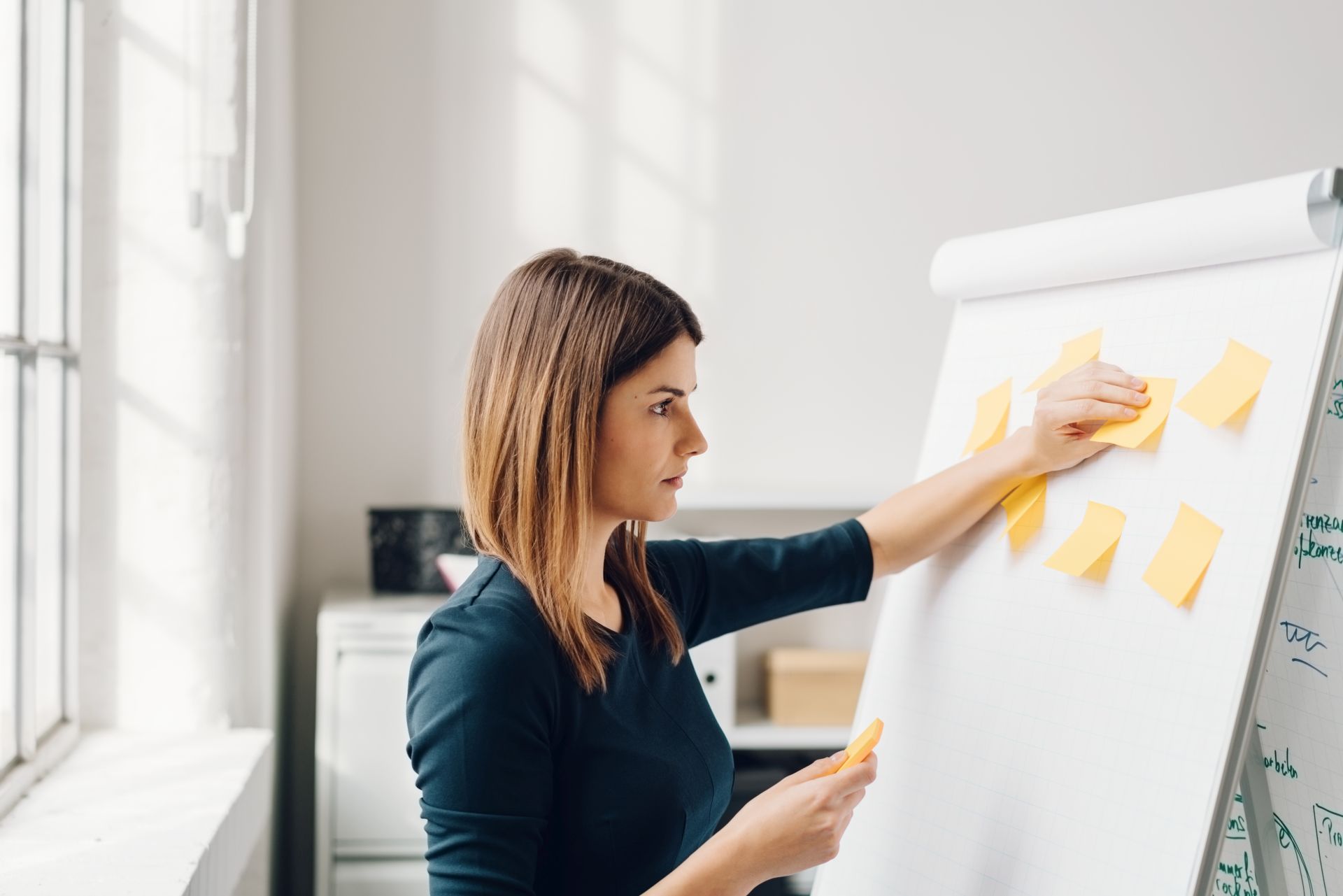 marketing director preparing her meeting notes and agenda