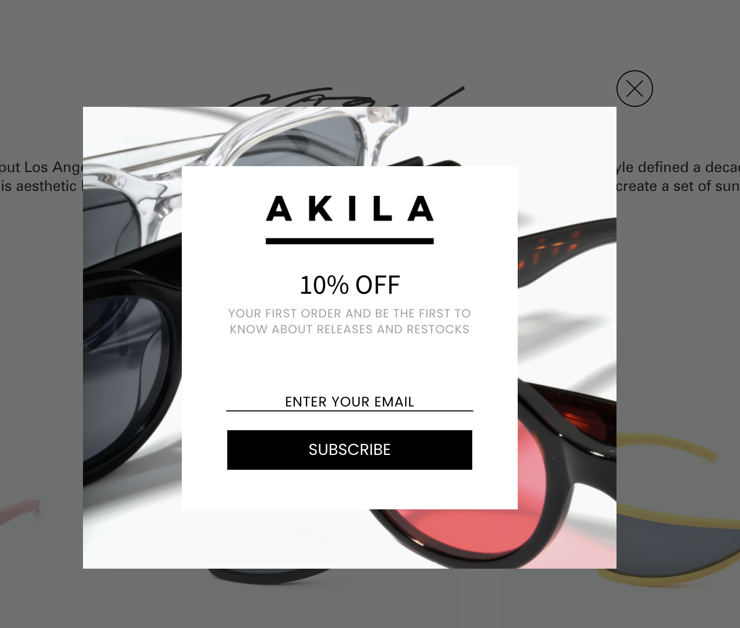 promotional offer for sunglasses