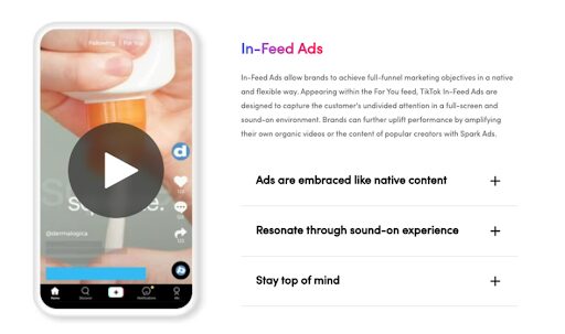 in feed ads - TikTok