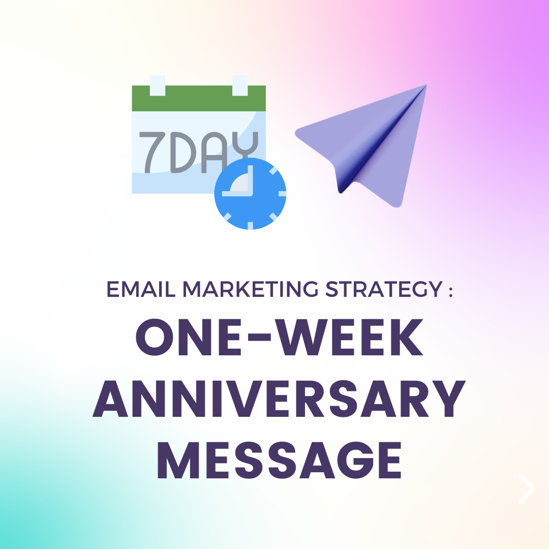 celebrating one week - email marketing
