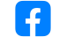 Blue square with a lowercase white "f" in the center, representing Facebook's logo.