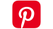 The image shows the Pinterest logo, which consists of a white stylized "P" on a red square background with rounded corners.