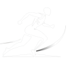 A white silhouette of a running figure on a black background, depicting an athletic pose, perfect for an SEM page template layout.